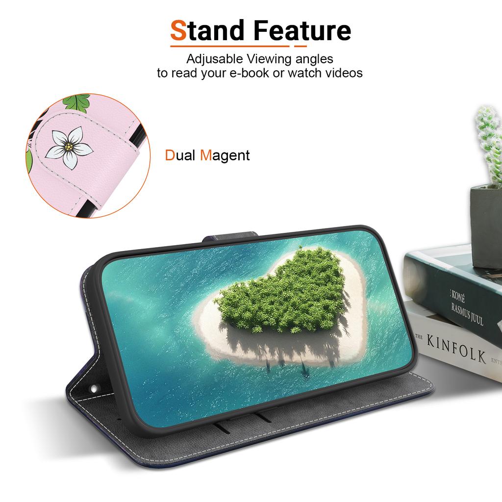 Чехол-кошелек с держателем для карт, цветочный чехол из искусственной кожи, подставка, ремешок на запястье, противоударный чехол для Samsung Galaxy A25 A24 A54 A34 A14 A51 A71 M34 M54 M14