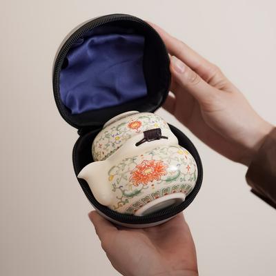 Пингвин Чайник Дорожный Чайный Набор Один Чайник Три Чашки Портативный для Путешествий Экспресс-Чашка Керамический Чайник с Ручкой Чашка для Чая Подарок