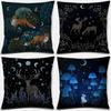 Animal Moon Pattern Series Floral Decoration Pillowcase Dark Night Starlight Decoration Pillowcase Living Room Home Decor