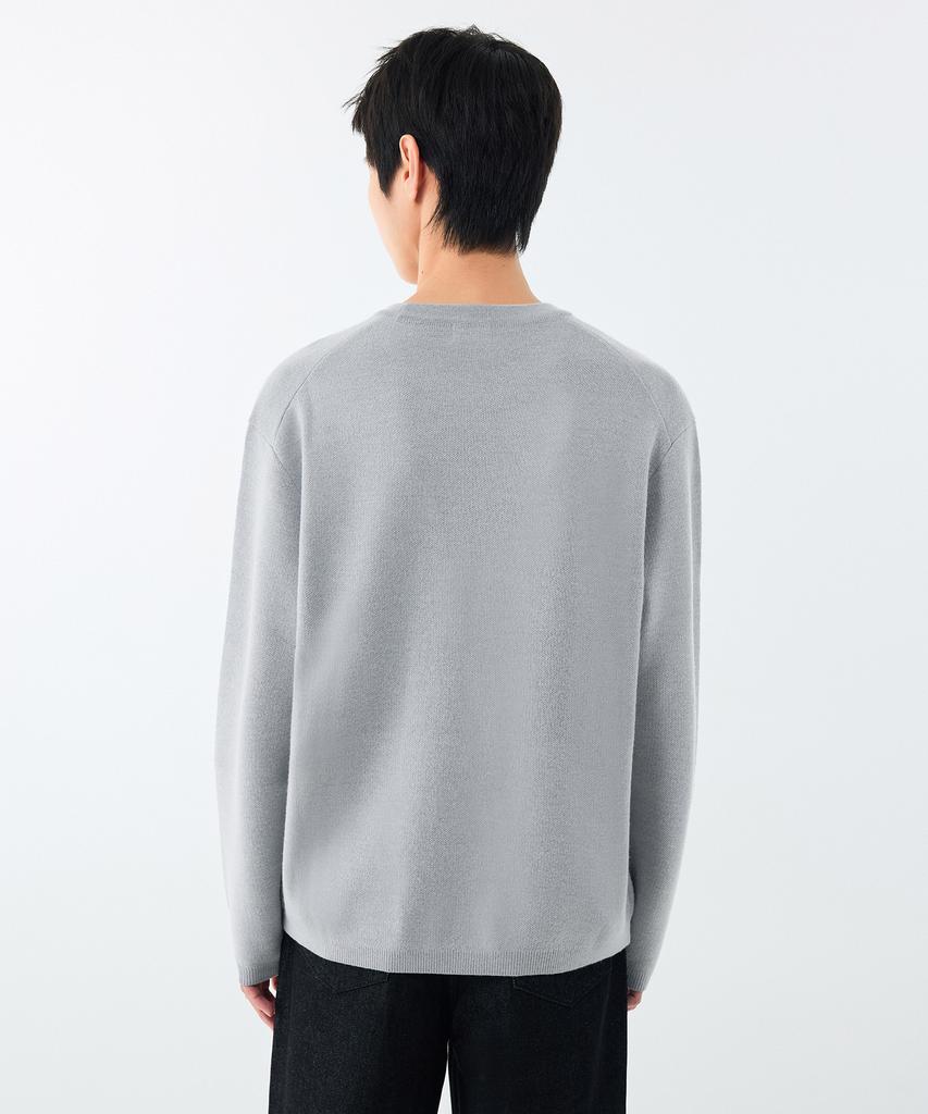 MUSINSA STANDARD Minimal Crew Neck Knit [Light Gray]