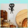 Black Features Halloween Cartoon Switch Sticker Pvc Wall Decor For Living Room