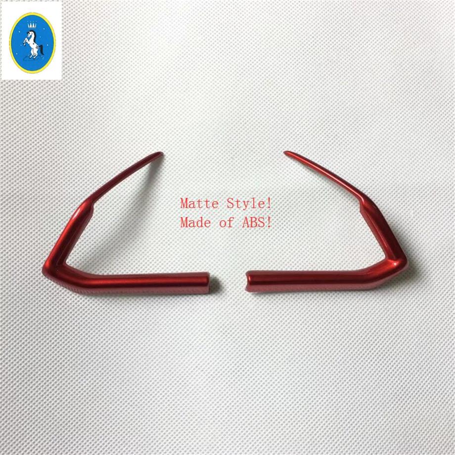 Auto Steering Wheel Button Decor Stripes Cover Trim For Mazda 6 - 2024 Matte / Red / Carbon Fiber Look Interior Accessories