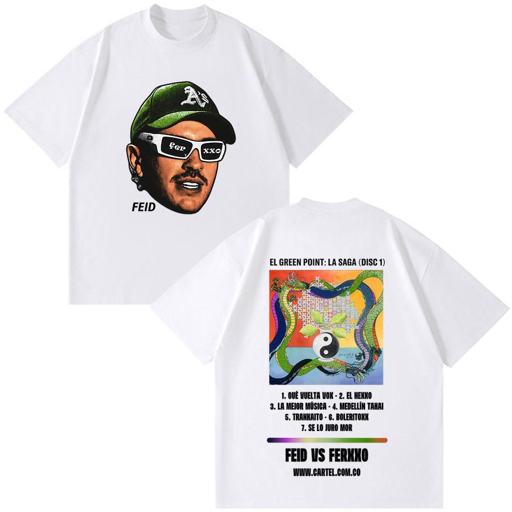 Rapper Feid Ferxxo Tour 2026 Print Tshirt Men Women Fashion Hiphop Tshirts Hortsleeved Cotton Casual Gothic Punk Tshirts