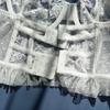Прозрачный кружевной топ-камзол с вышивкой, горошком и косточками (ЛЕ017)
