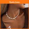 2023 Stylish Irregular Faux Pearl Necklace Unique Geometric Chain For Women's Accessories
