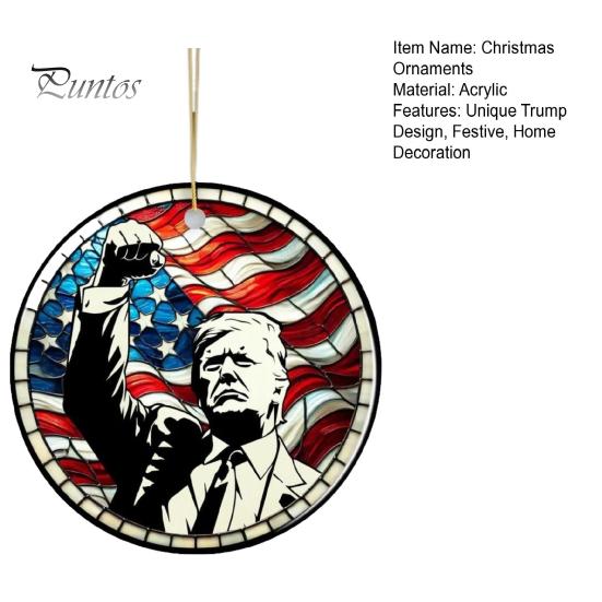 Рождественские украшения Трампа. Подвесное украшение на рождественскую елку в стиле Трампа. 2D акриловая подвеска для праздничного домашнего декора.
