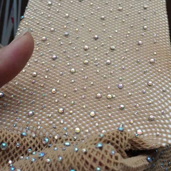 Женские сексуальные эластичные чулки в сетку с украшением из страз, чулки-сетка, колготки, EMA