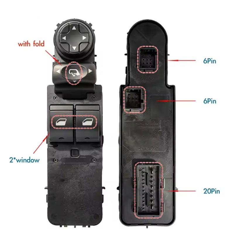 Electric Window Control Switch for Peugeot RCZ Citroen DS4 Front Left Glass Lifter Regulator Button 2 Door with Fold Accessories