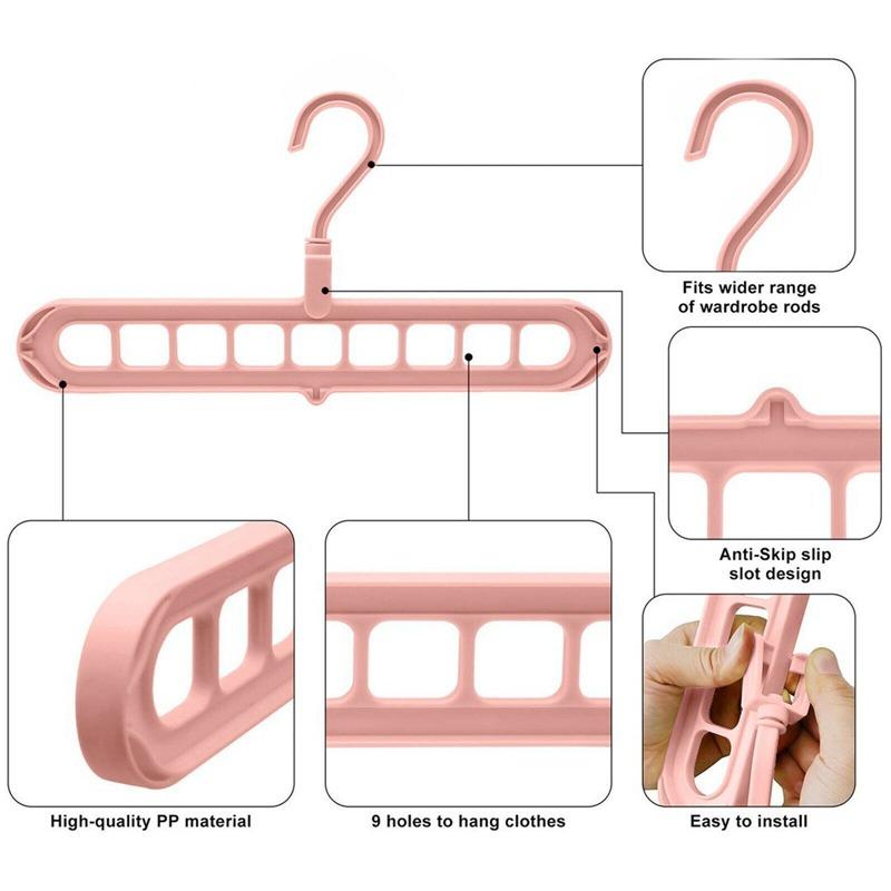 Space Saving Magic Clothes Hangers Closet Organizer Multi-Functional Storage Hanger 9 Hole Hanger
