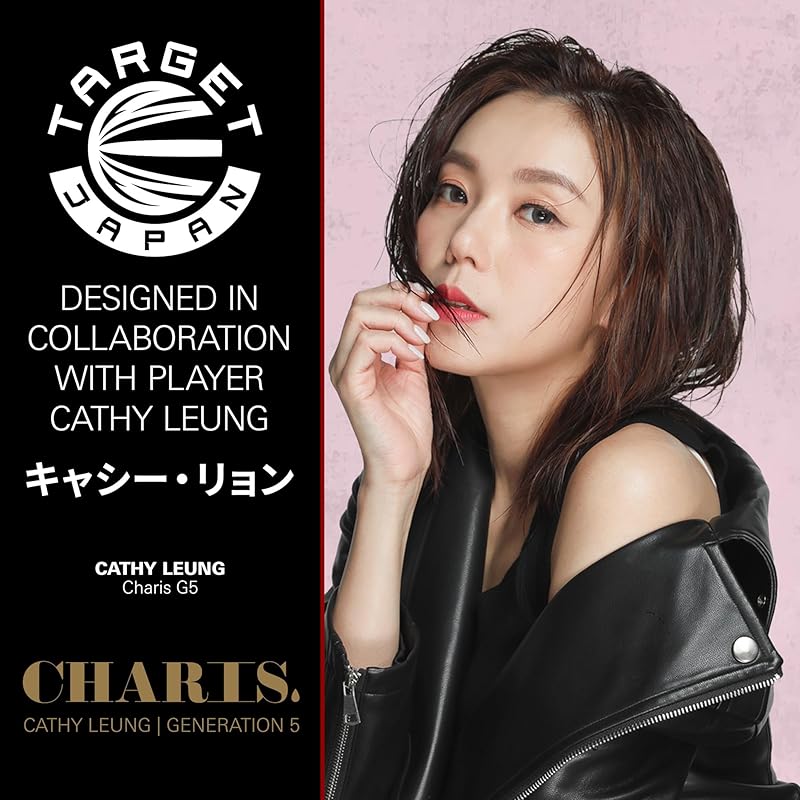 Target Japan CHARIS G5 Кэти Люн Игрок 90% Вольфрам K-Flex Стальные Острые Дротики Набор, 22 г, Нет. Форма 6, Плавники и Хвостовики, SWISS SILVER NANO POINT 30мм