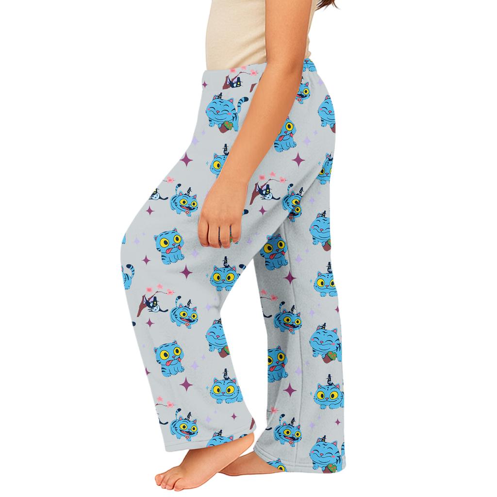 Детские зимние брюки полной длины с длинным рождественским принтом