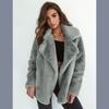 Women Faux Fur Elegant Brown Shaggy Coats Autumn Winter Warm Plush Teddy Coat Streetwear Female White Furry Fluffy Jacket