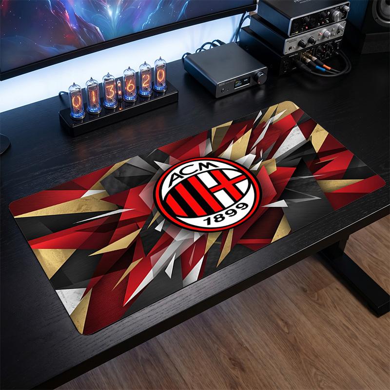 Большой коврик для мыши с принтом AC Milan, нескользящий мягкий резиновый игровой коврик для стола, декор для офисного ноутбука компьютера