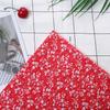 7Pcs Small leftover pieces Fabric Scraps Red floral print DIY Craft Cloth  Small ornament DIY