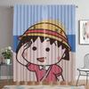 Chibi Maruko-chan Shades Anti-mosquito Curtains for Living Room Blackout Curtain for Room 2 Panel Partition Halloween Decoration