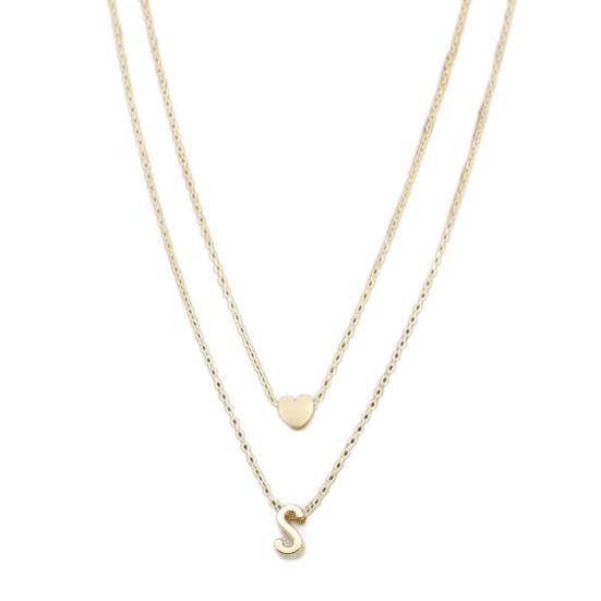 Женское ожерелье, сплошной цвет, полированный двухслойный антидеформированный женский кулон в форме буквы, подарок