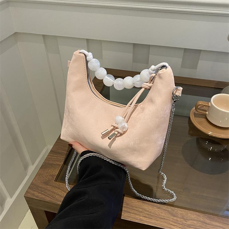 Сумка с бисером, универсальная сумка через плечо, сумка-мессенджер с цепочкой, сумка-пельмень в стиле ретро для женщин