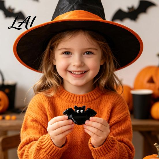 Black Cat Spider Witch Hat Accessories Halloween Cartoon Hair Clips for Women Girls Acrylic Glitter Pumpkin/Ghost/Bat/Cat Small Holiday Gifts