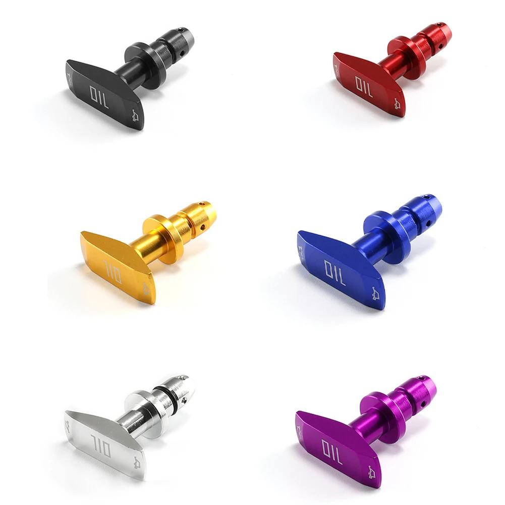 Car Universal Oil Dipstick Pull Handle Engine Oil Pullhandle Aluminum Billet Automobile Replacement Modification Decoration