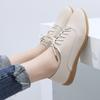 New Spring Women Oxford Shoes Ballerina Flats Shoes Women Genuine Leather Shoes Moccasins Lace Up Loafers White Shoes