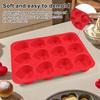 Silicone Muffin Pan 12-Cup Heart Cupcake Pan Non-stick Cake Mold Food-Grade Baking Mold for Cupcakes Chocolates Easy Demolding