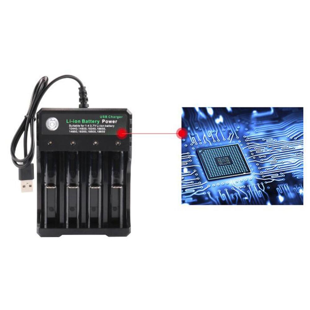 4-слотовый зарядное устройство для аккумуляторов 18650 3,7 В Li-ion USB независимая зарядка 2X 3X 4X Портативное электронное зарядное устройство для аккумуляторов 16340 14500 26650
