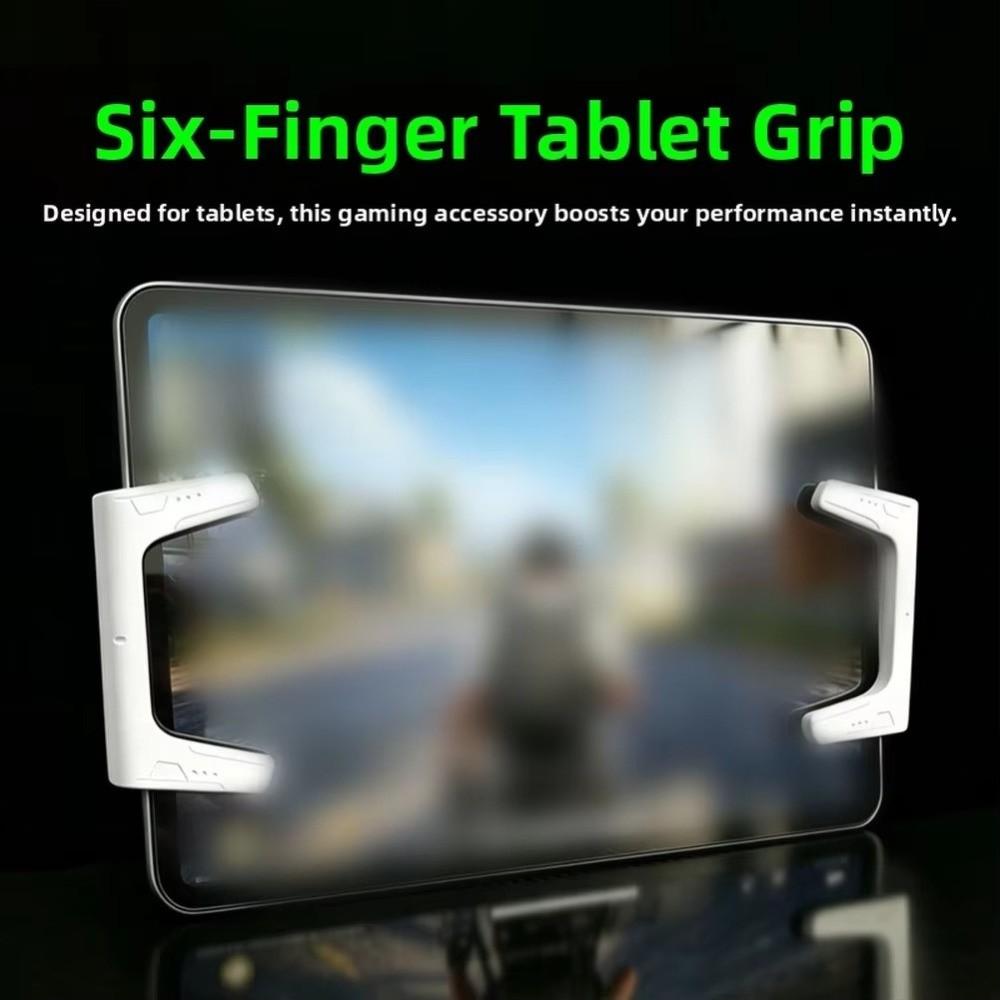 1 Pair Adjustable Thickness Clamp Tablet Game Grip 6 Finger Gamepad Handle Mobile Gaming