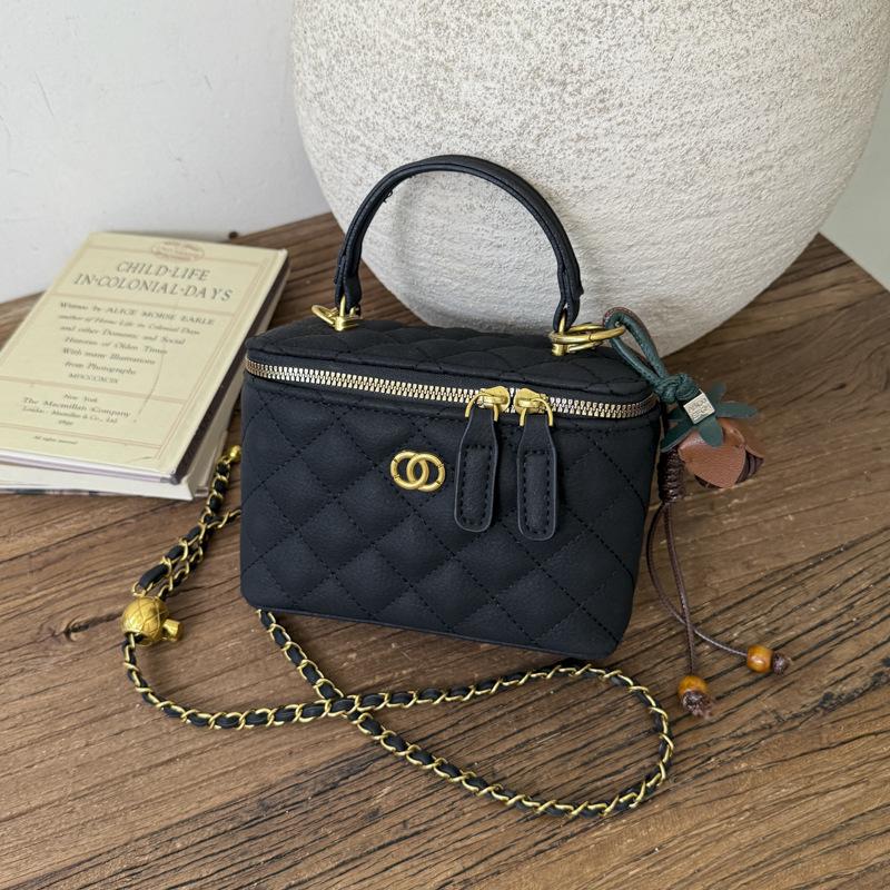 Женская модная сумка-клатч с цепочкой и ромбовидным узором 2025 года - Универсальная сумка-коробка для ношения на плече или через плечо