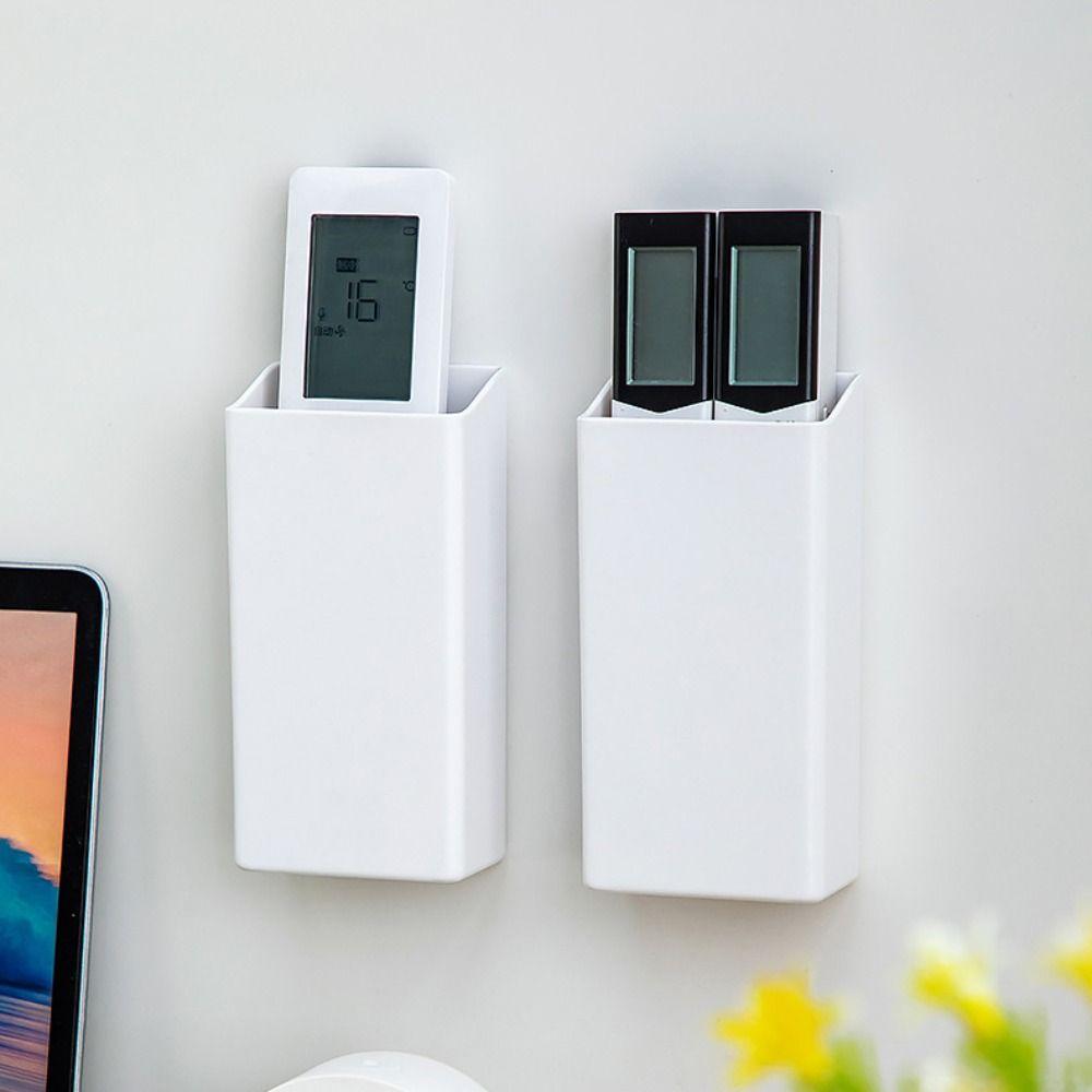 Adhesive Wall Organizer Wall Mounted Stationery Storage Box Multifunction Remote Control Holder