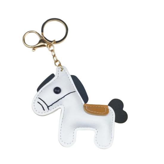 Подвеска-брелок из синтетической кожи с шармом в виде лошади, кольцо для ключей с веревкой, яркие цвета, держатель для ключей, аксессуар для сумки