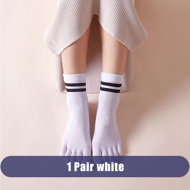1/5 Pairs Toes Short Socks Woman Girl Cotton Striped Solid Breathable Soft Elastic Invisible Socks 5 Finger Socks Harajuku