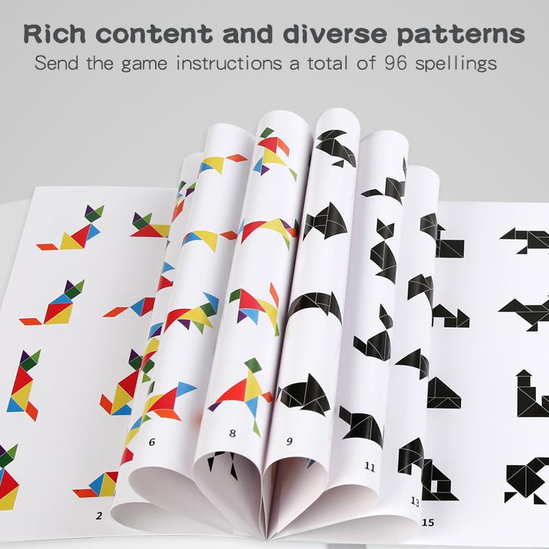 3D деревянные магнитные головоломки, игры, геометрические фигуры, танграм, игрушка Монтессори, раннее образование, сортировка игрушек, подарки для детей