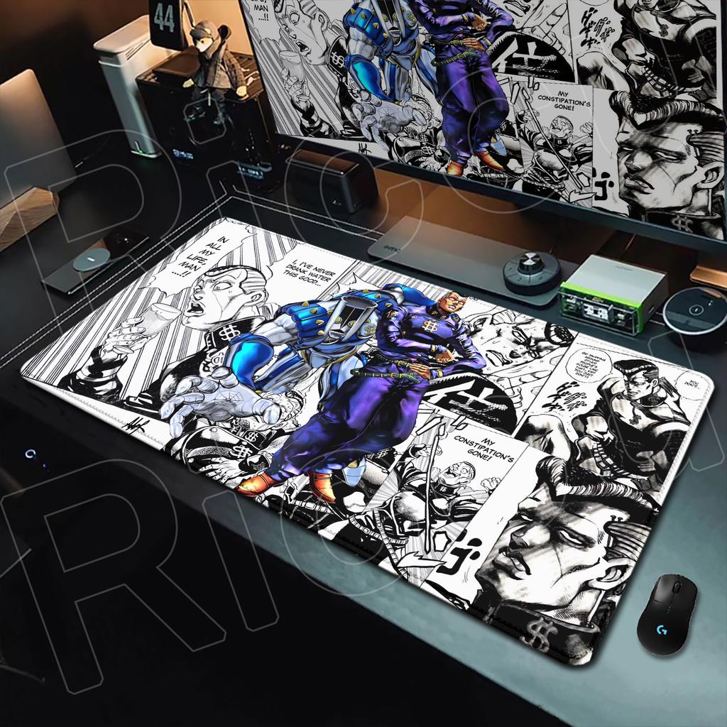 Игровой коврик для мыши Аниме Jojo's Bizarre Adventure, резиновая нескользящая основа, Deskmat, Куджо Джотаро, Настольный коврик для клавиатуры, Игровые и офисные аксессуары