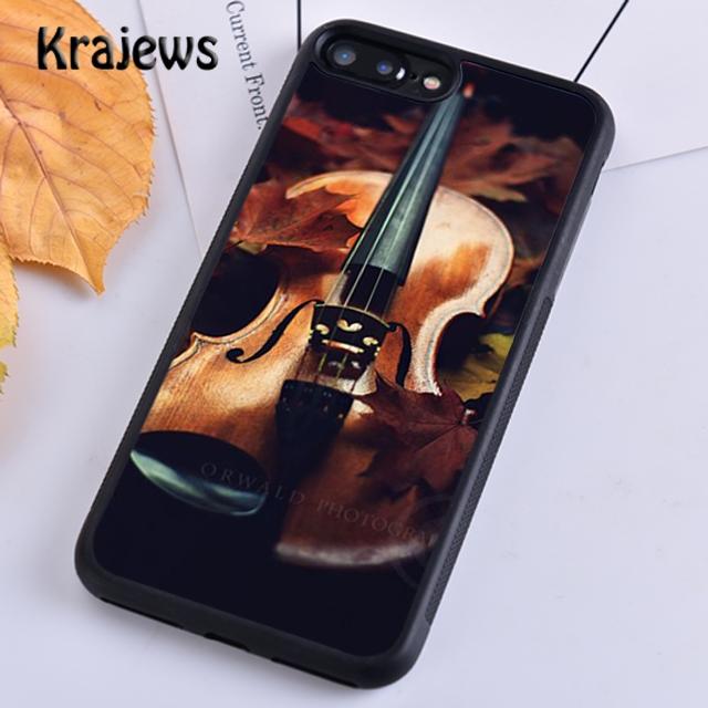 Krajews Деревянные скрипки смычок Музыкальный чехол для телефона для iPhone 17 Air 16 15 14 plus 11 12 13 pro max Plus coque Fundas