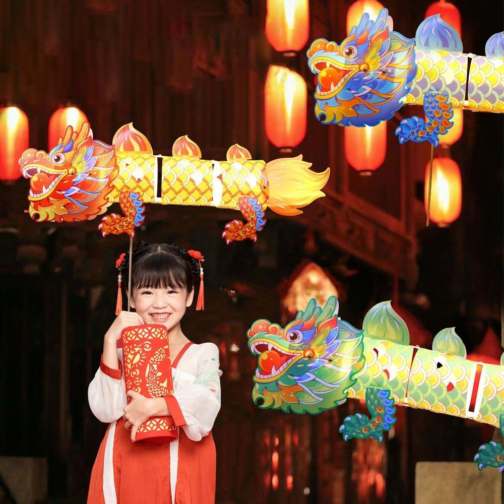 Ручной детский фонарь Лун из ПВХ, ручной работы, фонарь-дракон, аксессуары для ханьфу