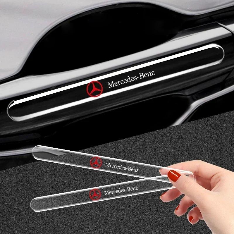DQQ3 4pcs/set Car Door Bowl Handle Protector Stickers Transparent Anti-scratch Film for Mercedes Benz W211 W204 W210 W203 CLA GLA
