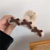 Новые элегантные плюшевые заколки-крабы для волос с бантом для женщин и девушек, зимние пушистые плюшевые большие заколки-крабы, головные уборы, аксессуары для волос