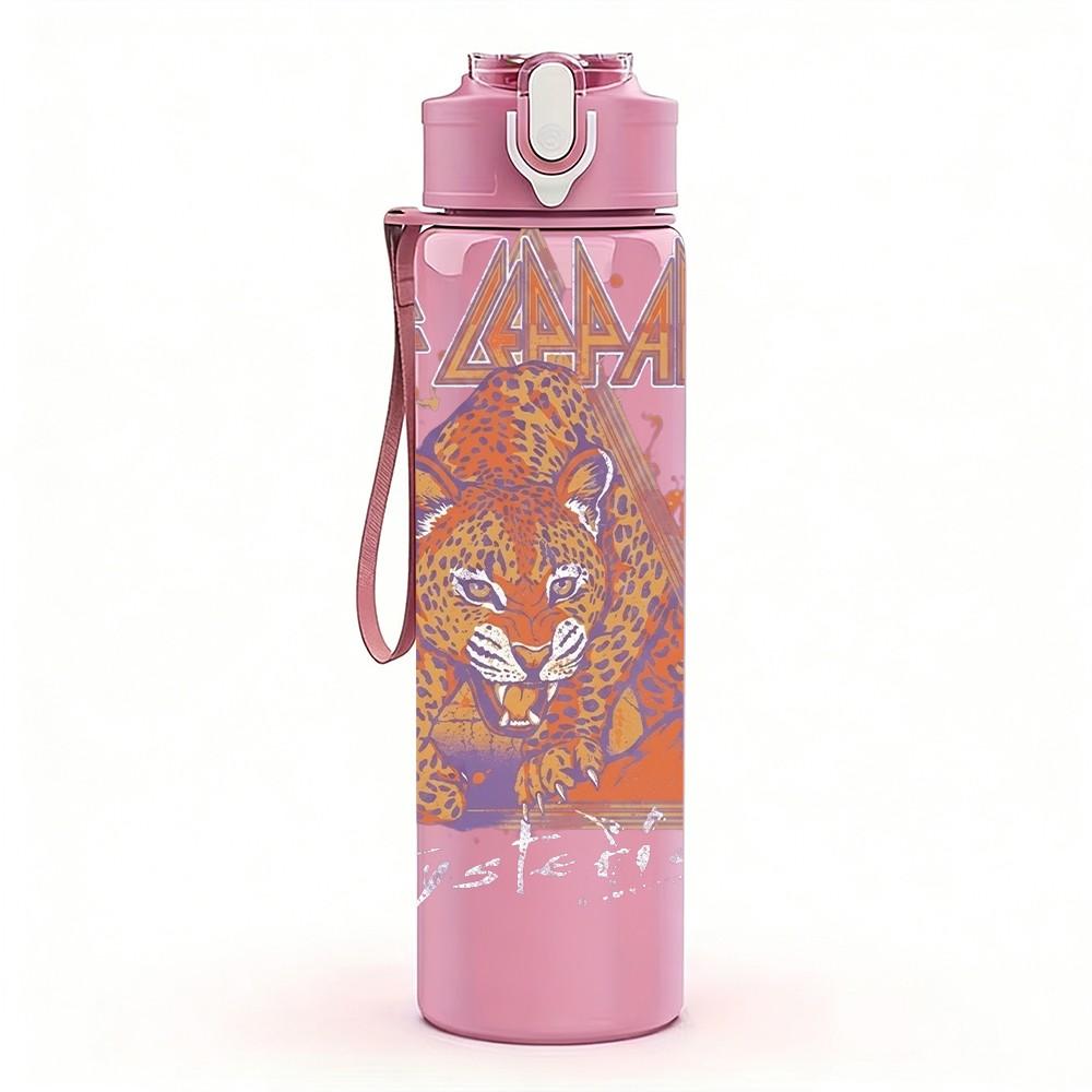1PC Purple Triangle Logo 750ml sports water bottle leakproof straw lid outdoor office home