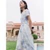 JiuZi Women's Lyocell Blend V-Neck Dress