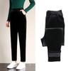 Winter Thicken Velvet Pencil Pants Women's High Waist Plush Fleece Lined Ankle-length Pantalons Slim Leggings