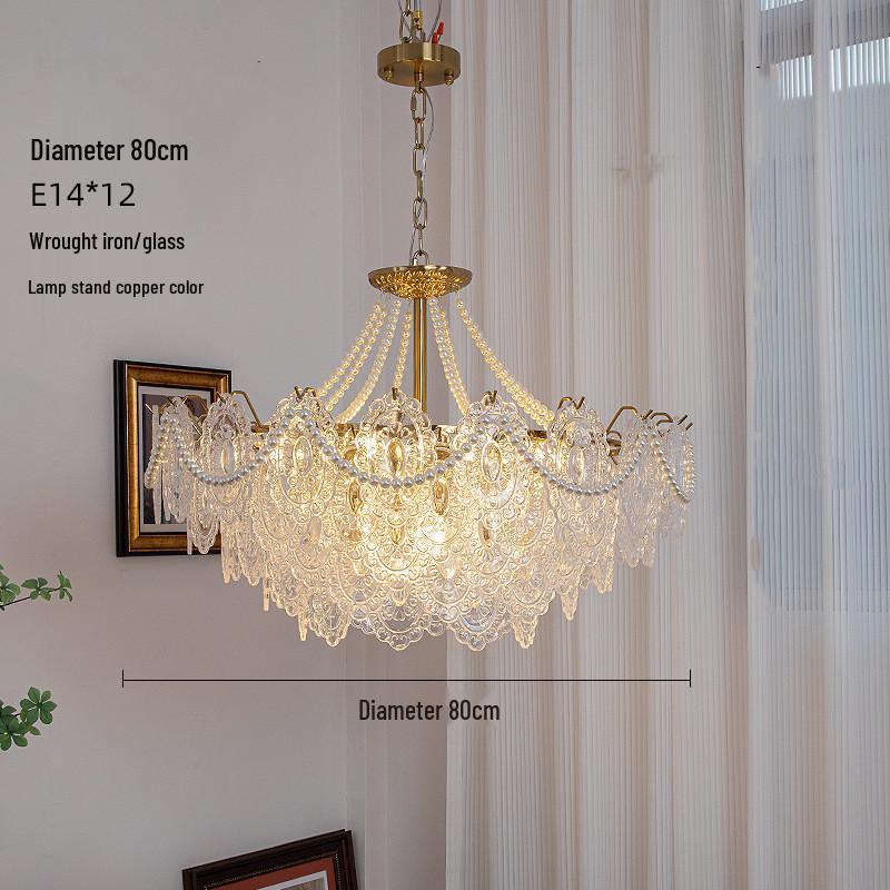 European-Style Postmodern Minimalist Crystal Chandelier for Living Room, Bedroom, or Dining Room