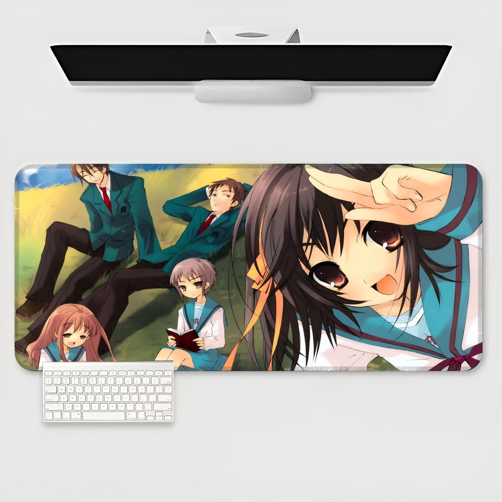 Коврик для мыши The Melancholy of Haruhi Suzumiya игровая клавиатура XXL Коврик для мыши Большой Компьютер Ноутбук Нескользящий Коврик для стола Клавиатура Коврик для мыши