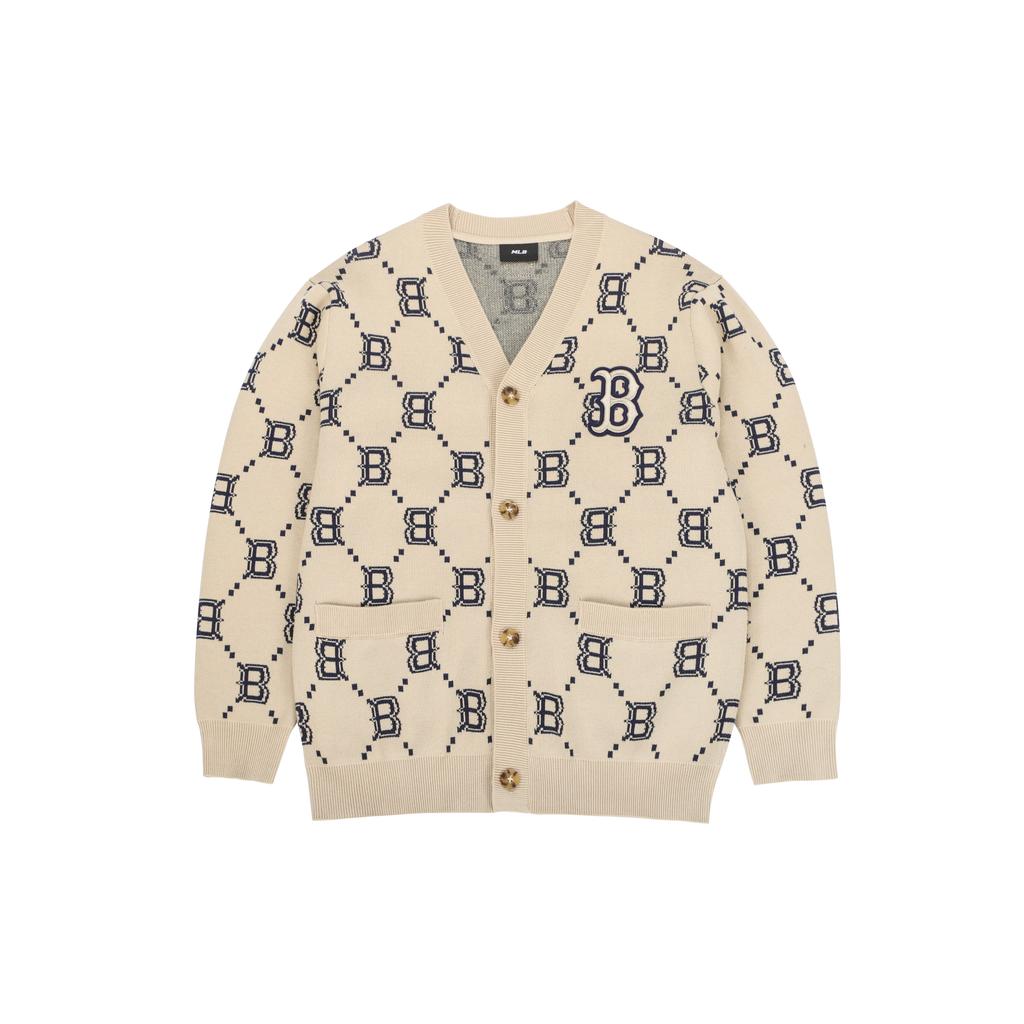 New MLB Base Logo Knitwear Unisex Beige 3AKCM0221-43BGS