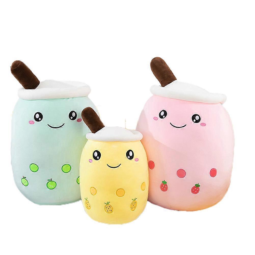 35cm Cute Boba Milk Tea Plushie Toy Soft Stuffed Apple Pink Strawberry Taste Milk Tea Hug Pillow Balls Bubo Tea Cup Cushion