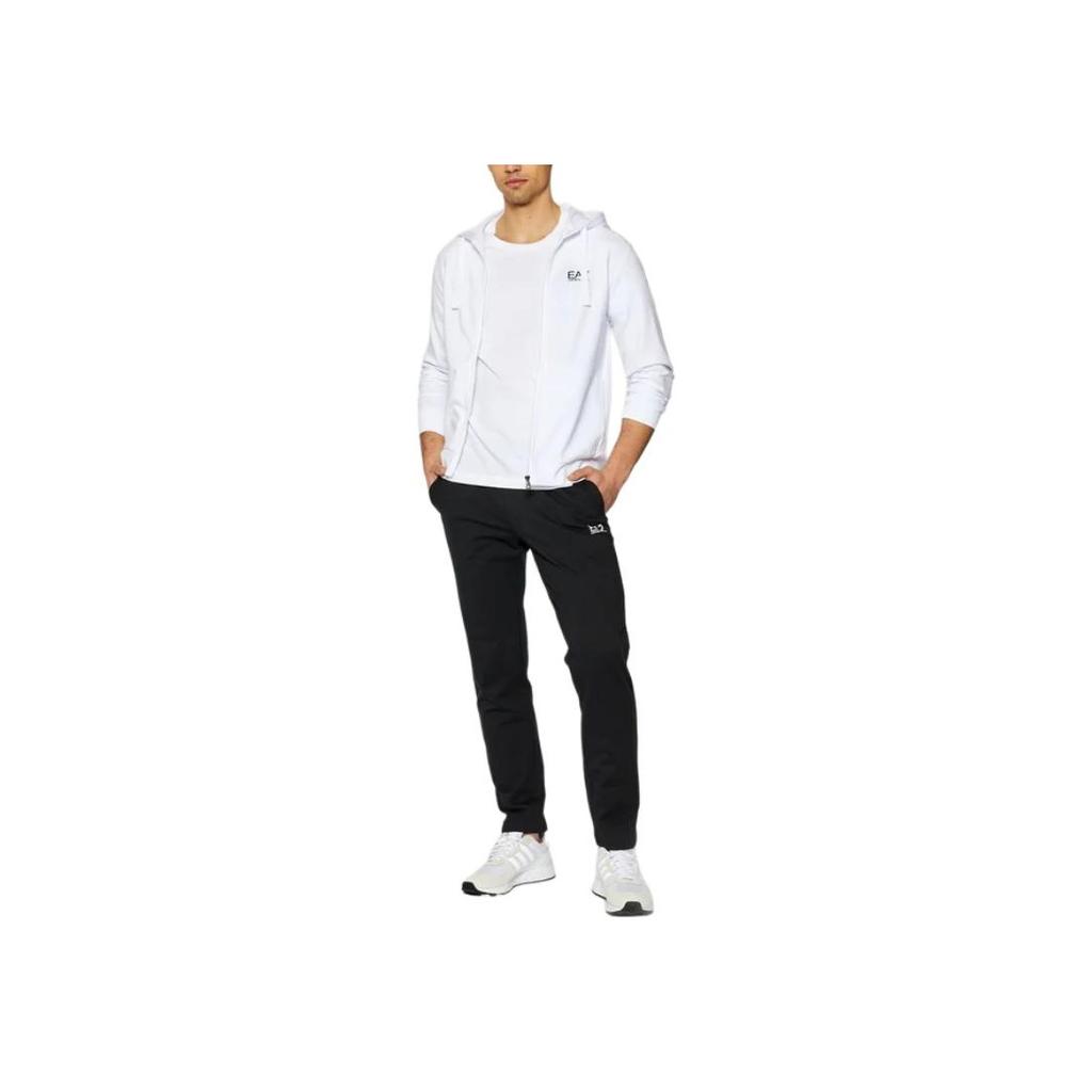 Emporio Armani EA7 Худи на молнии с принтом логотипа, длинный рукав, свободный крой, высокая талия, спортивный костюм, мужские костюмы 8NPV50-PJ05Z-22BA