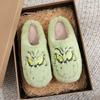 Fashion 2025 Hot Seller Christmas Plush Slippers Winter Warm Cute Home Green Haired Monster Slippers Non Slip Cotten Shoes New Year Gift