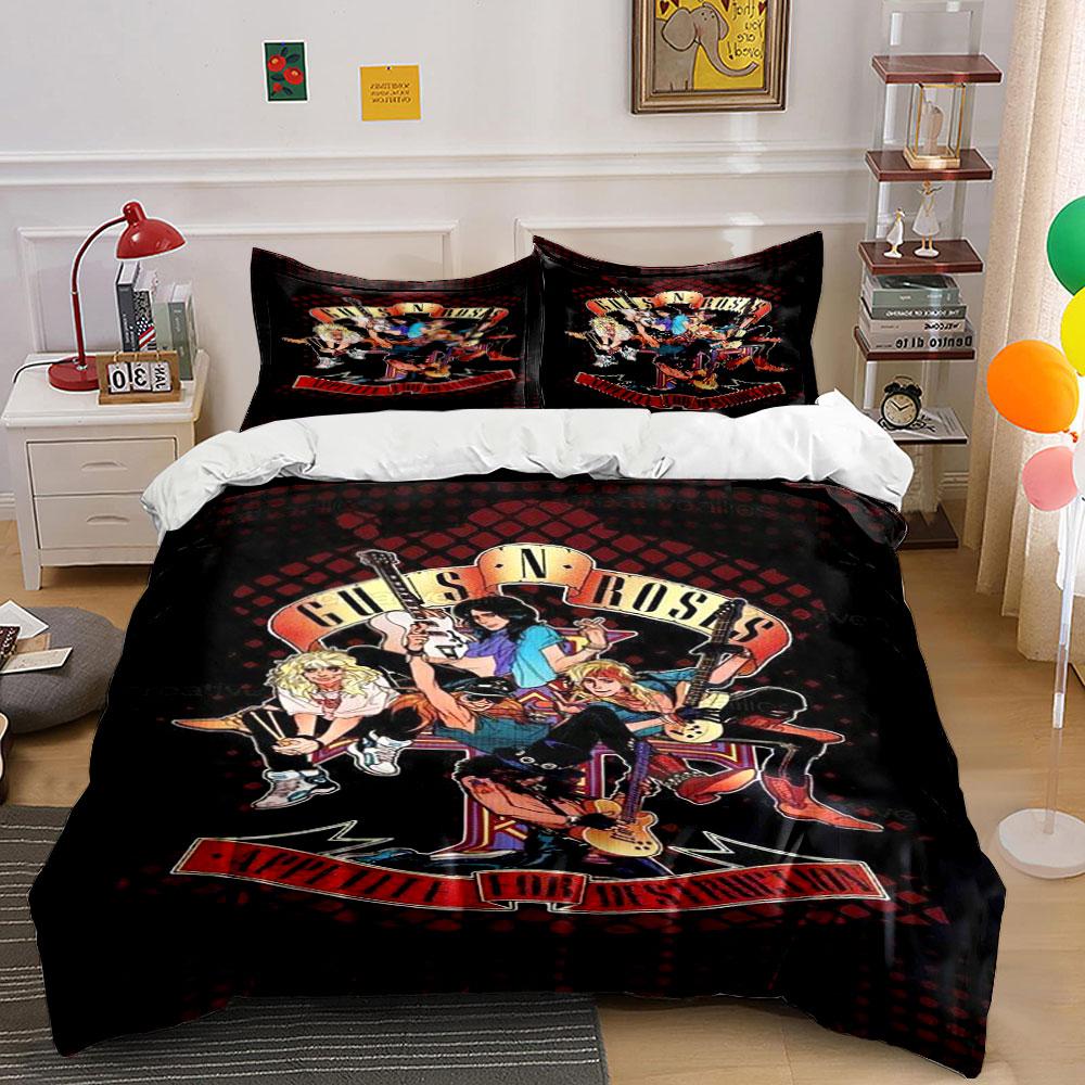 Band members with instruments. Bedding sets Duvet cover sets Duvet covers Pillowcases(1 * Duvet Cover 2 * Pillowcases without duvet insert)