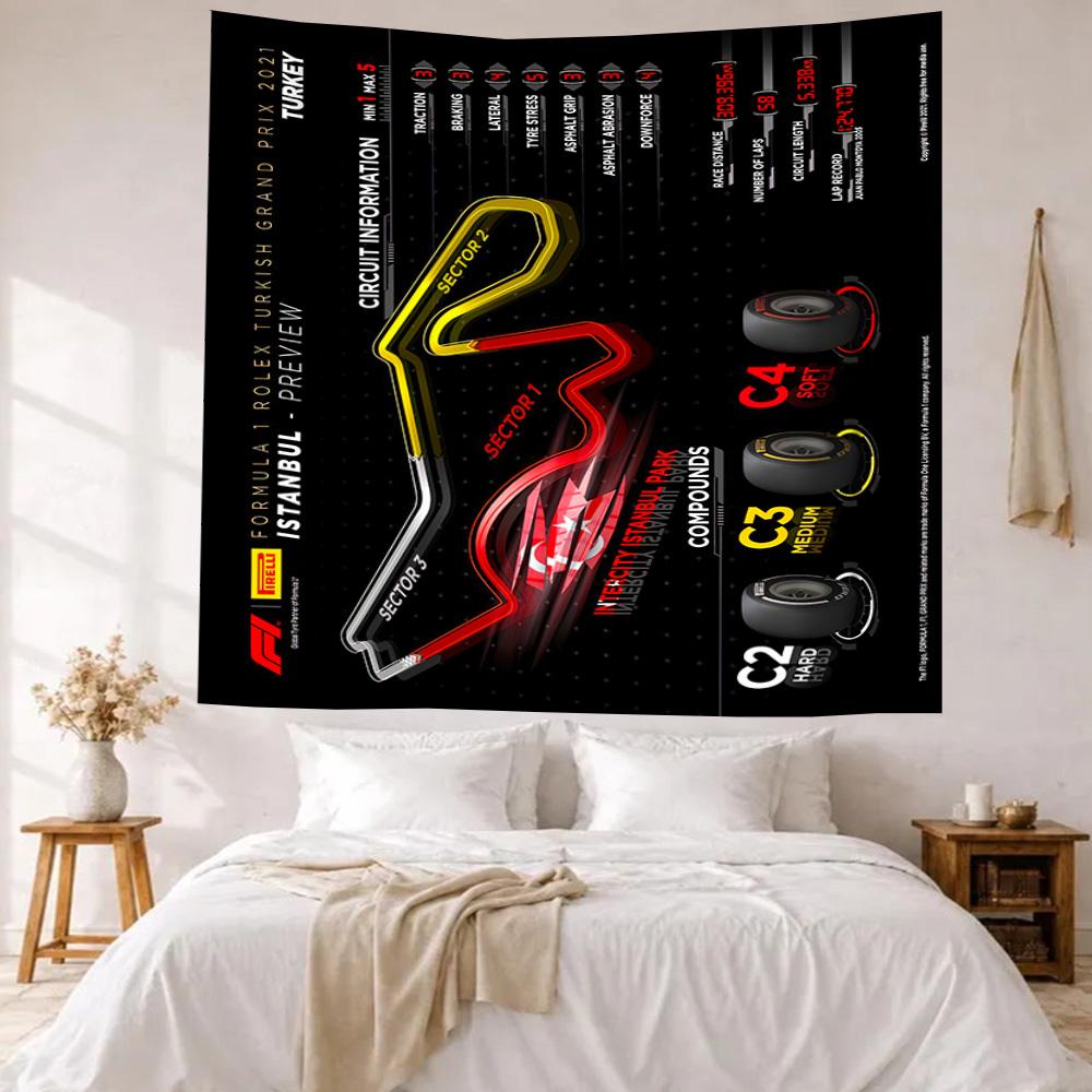 Formula One Silverstone Preview Wall Decor Tapestry Art For Pet Memorial Birthdaywedding Party Backdrop Family Gift