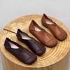Fashion Women's Shoes Vintage Round Toe Ballet Women's Flats Retro Soft Pu Leather Loafers Woman Casual Slip On Moccasion Shoes