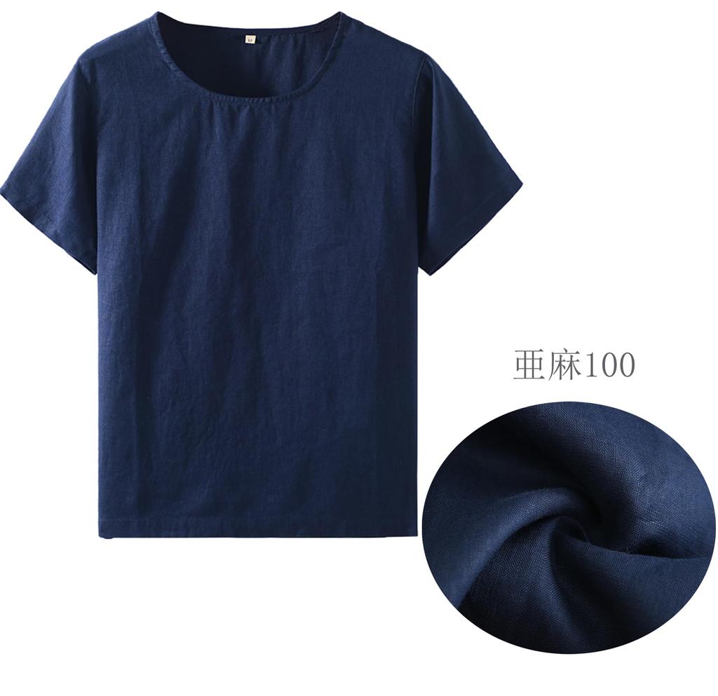 RAKUYUME Премиальный лен с коротким рукавом и шортами Идеально для летних прогулок Женская пижама, 100% лен, Комплект футболка и шорты, Домашняя одежда, Стильный,